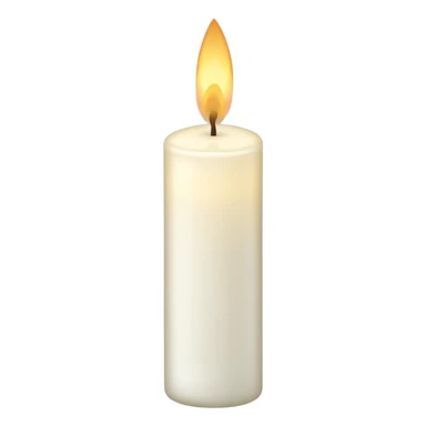 white thin candle sticker