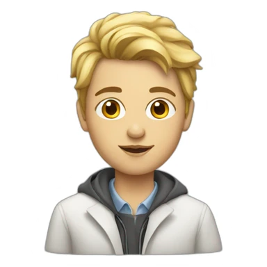 young white journalist sticker