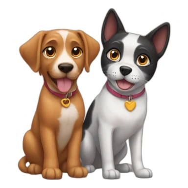 A cat and a dog friends sticker
