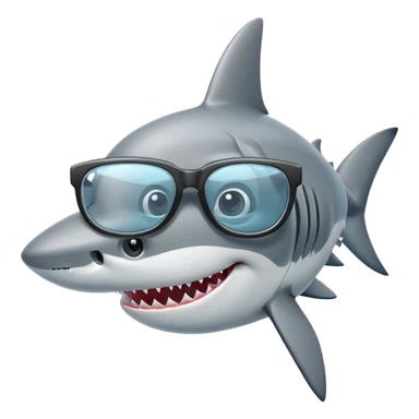 Shark wearing glass sticker