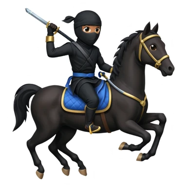 ninja riding horse wearing racing cloth black sticker