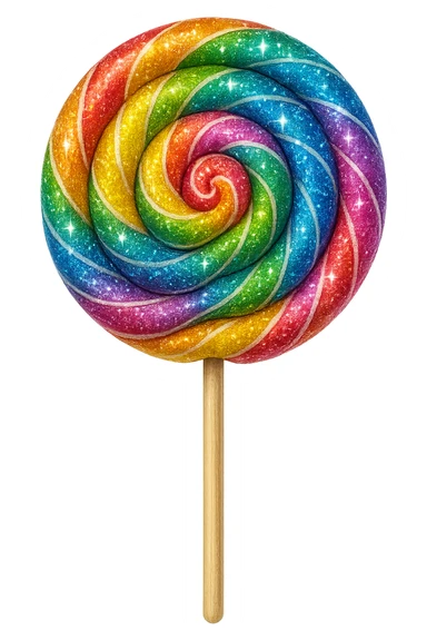 sparkling lollipop, no background sticker