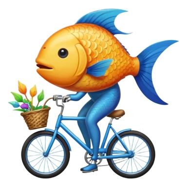 Fish on a broom on a bicycle sticker