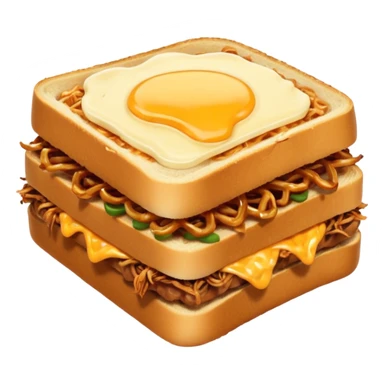 BBQ pulled pork melt on texas toast with crispy onions  sticker