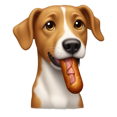 Perrito salchicha loco con un pollito en la cabeza sticker