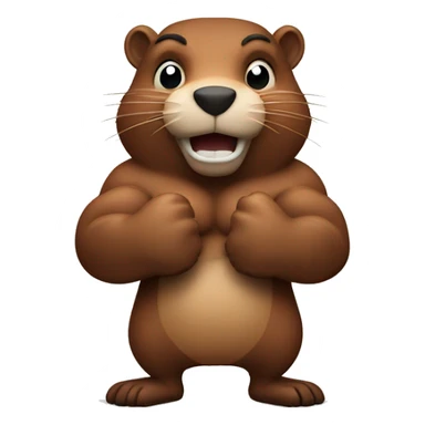 Beaver showing biceps sticker