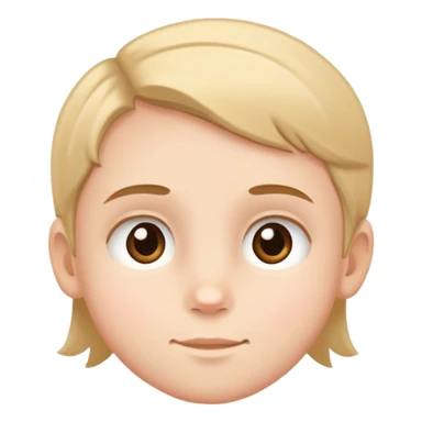 child's face highlighting the forehead, simple and friendly sticker