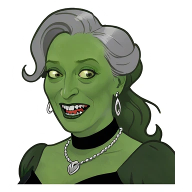 Meryl Streep with fangs sticker