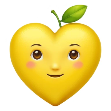 Realistic lemon heart sticker