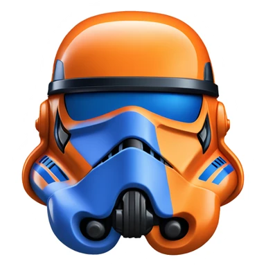 Orange and blue accented stormtrooper helmet  sticker