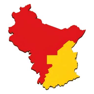 Create a emoji for Karnataka Map typed top yellow and bottom red sticker