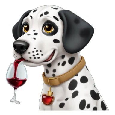 dalmatian dog drinking wine sticker