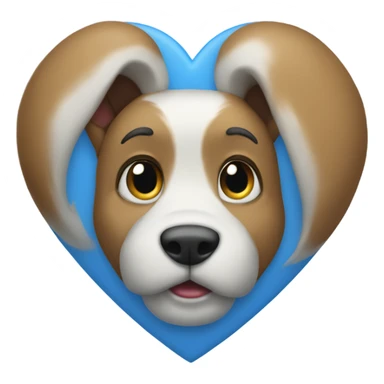 blue heart with paw sticker