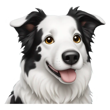Border collie that is mostly white with black spots sticker