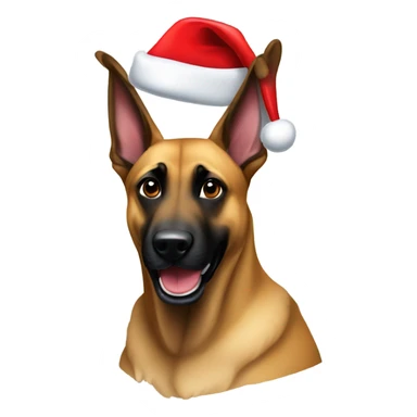 Malinois with Santa hat sticker