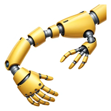 Human hand shaking robot hand, yellow human hand and metallic robot hand sticker