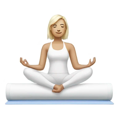 White yoga mat sticker