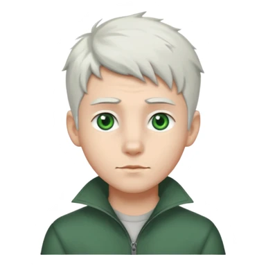 Boy with wolf cut white hair  sticker