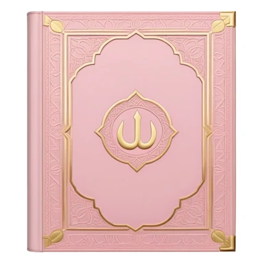 Baby pink Quran, Muslim holy book with gold accents, soft pastel pink sticker