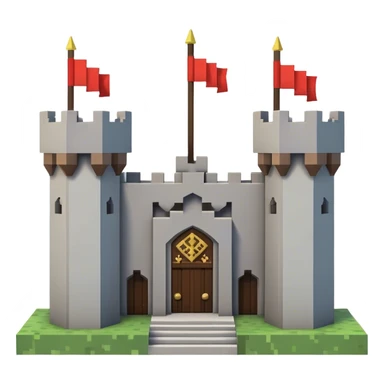 castle with 2 pillars with 2 flags minecraft sticker