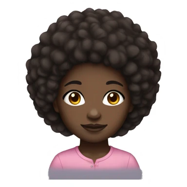 black skin girl afro hair and dark brown eyes sticker