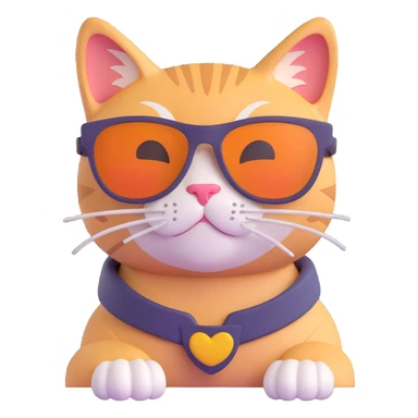 cat wearing sunglasses sticker