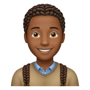 Hazme un emoji de un hombre negro con trenzas cortas sticker