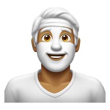 man with white cake icing all over his face sticker