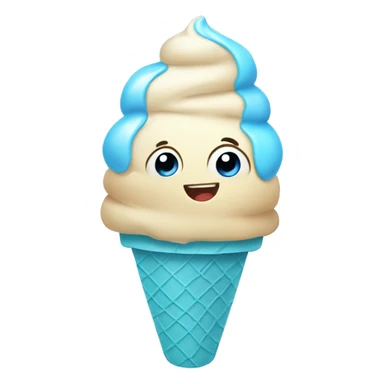 baby blue ice cream in cone sticker