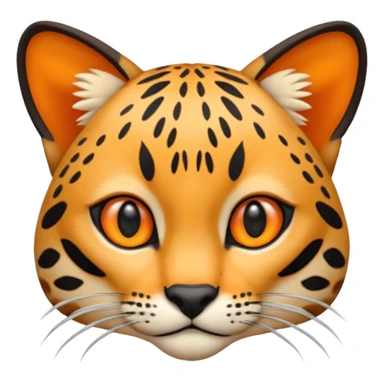 Draw an emoji of the face of an ocelot. Make it schematic. sticker