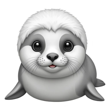 cute white fur seal sticker