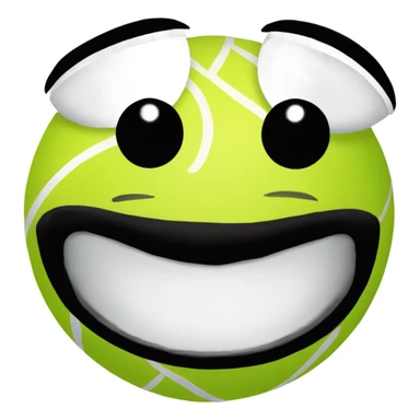 tennis ball with face sticker