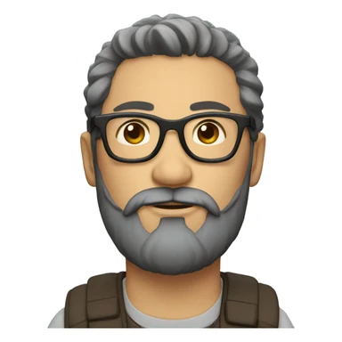 Bearder person majestic with glasses sticker