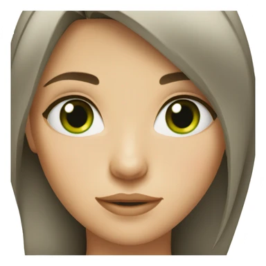 Girl with brunette middle cut and green eyes  sticker