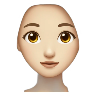 Korean girl with long hair and brown eyes and freckle on right cheek sticker