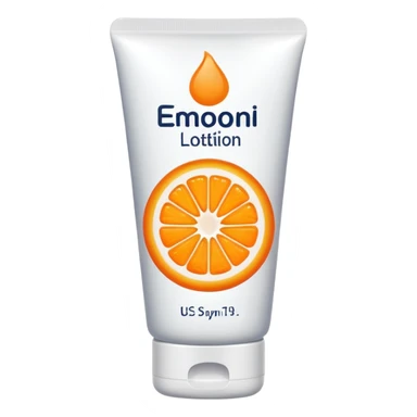 Orange-colored tube type lotion sticker