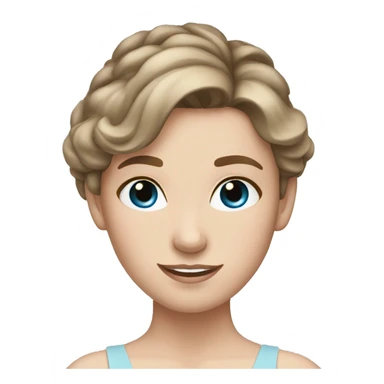 Ballerina fair skin brown hair blue eyes  sticker
