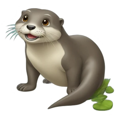 Loutre sur un éléphant sticker