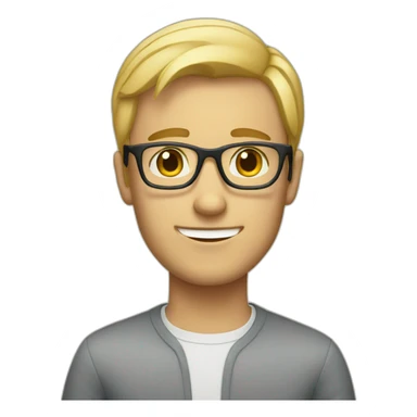 Blonde guy with glasses chatting sticker