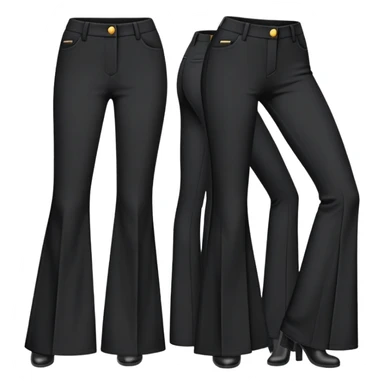 Bootcut black banding pants sticker