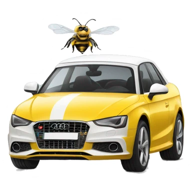 bee driving white Audi  sticker
