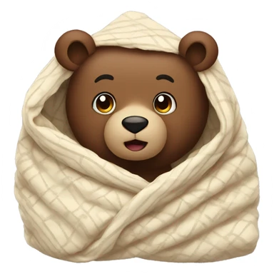A bear in a cozy blanket  sticker
