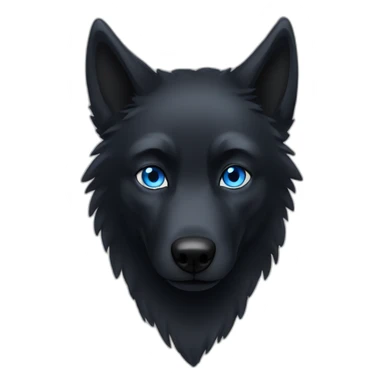 black wolf blue eyes sticker