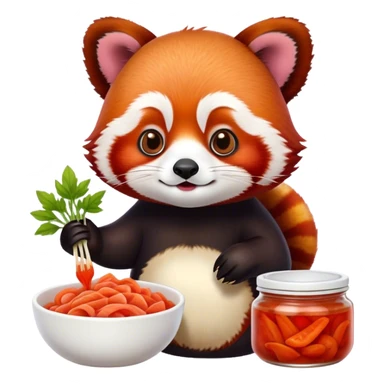 Red panda making kimchi  sticker