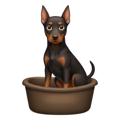 Doberman going potty sticker