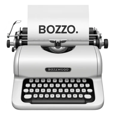 Typewriter typing on paper and the paper says bozo sticker