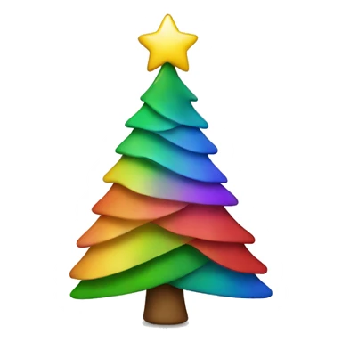rainbow christmas tree sticker