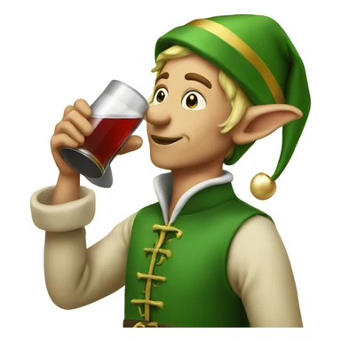 Elf drinking alcohol sticker