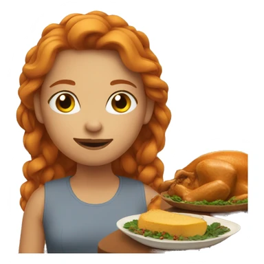 ginger girl at thanksgiving sticker