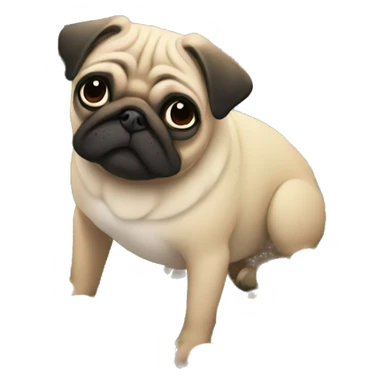 Pug in a flower bed sticker